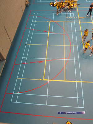 badmintonveld lichtblauw